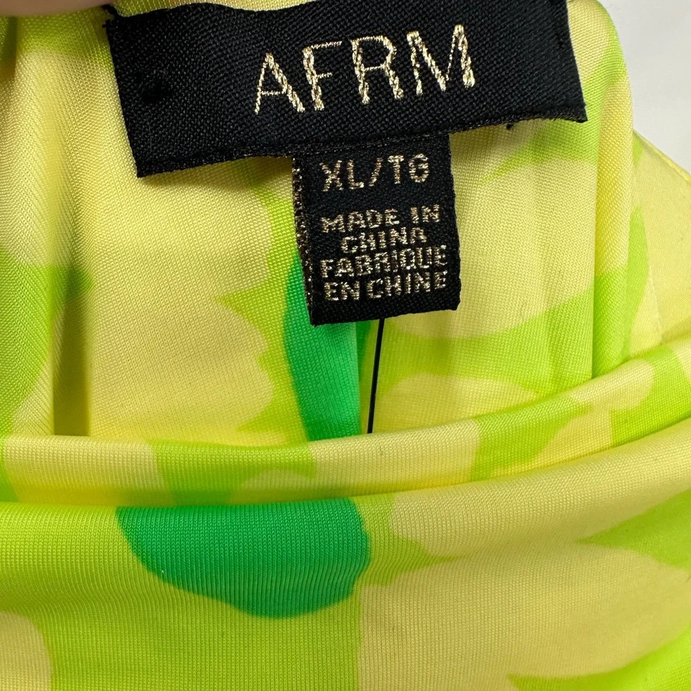 AFRM Palmetto‎ Asymmetric Mini Dress Lime Daisy Size S NWT - Picture 8 of 10